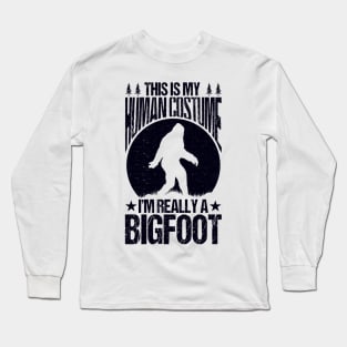 Bigfoot Believer Sasquatch Silhouette Long Sleeve T-Shirt